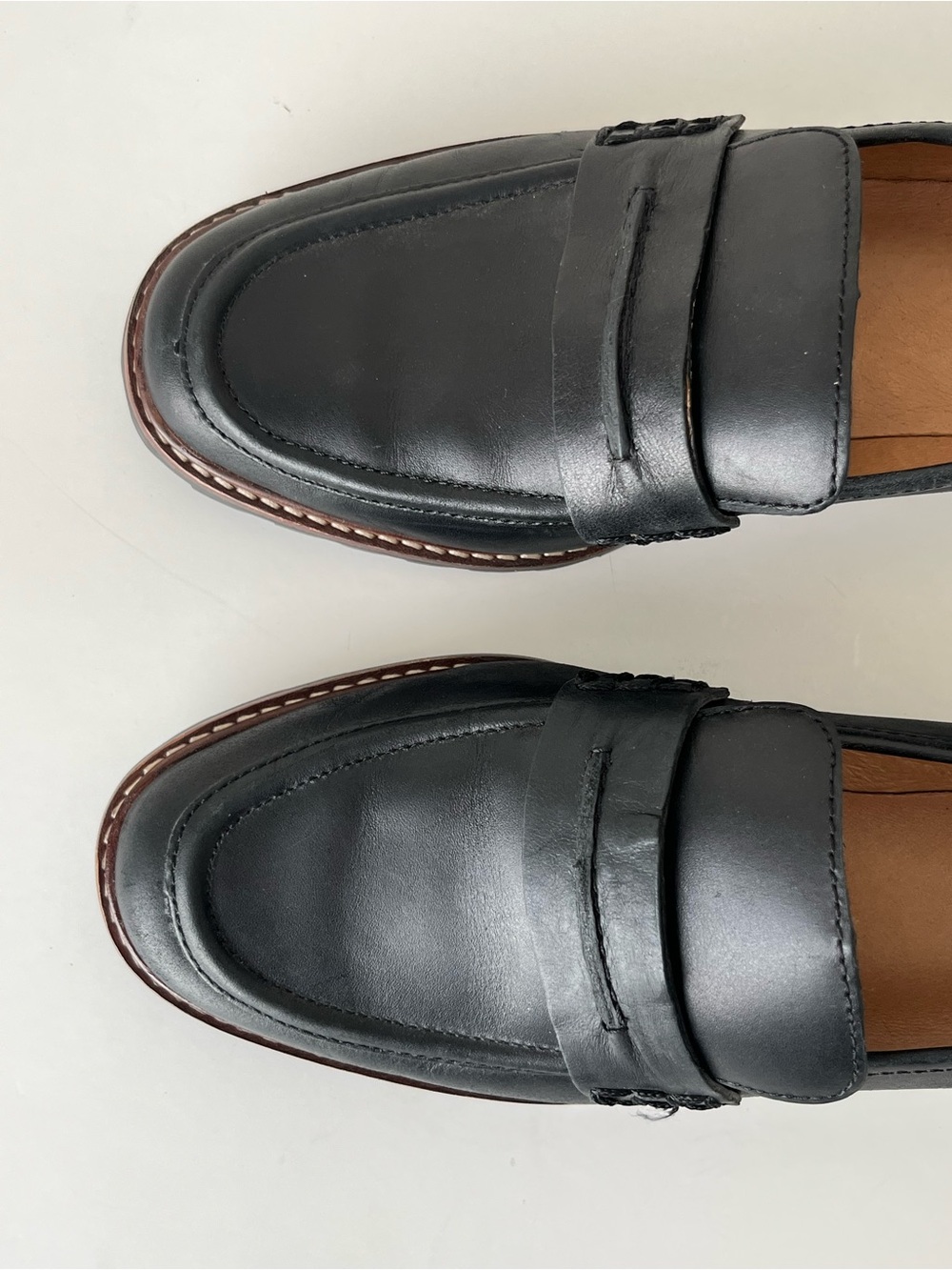 Madewell The Corinne lugsole leather loafers preppy black 7 - Picture 10 of 13